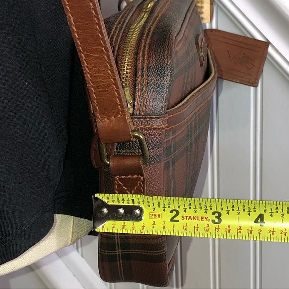 RALPH LAUREN Black Watch Tartan Plaid Crossbody Messenger Bag - Picture 12 of 17